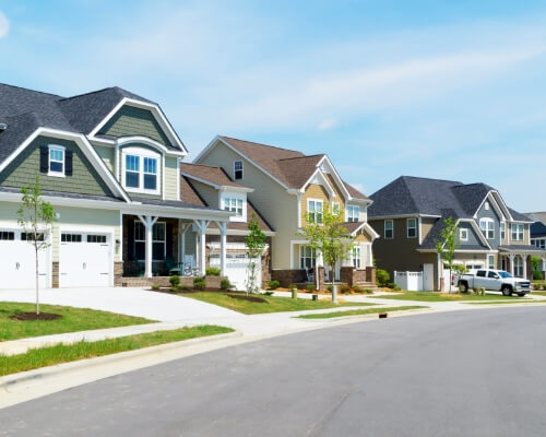 Homes on a suburban street